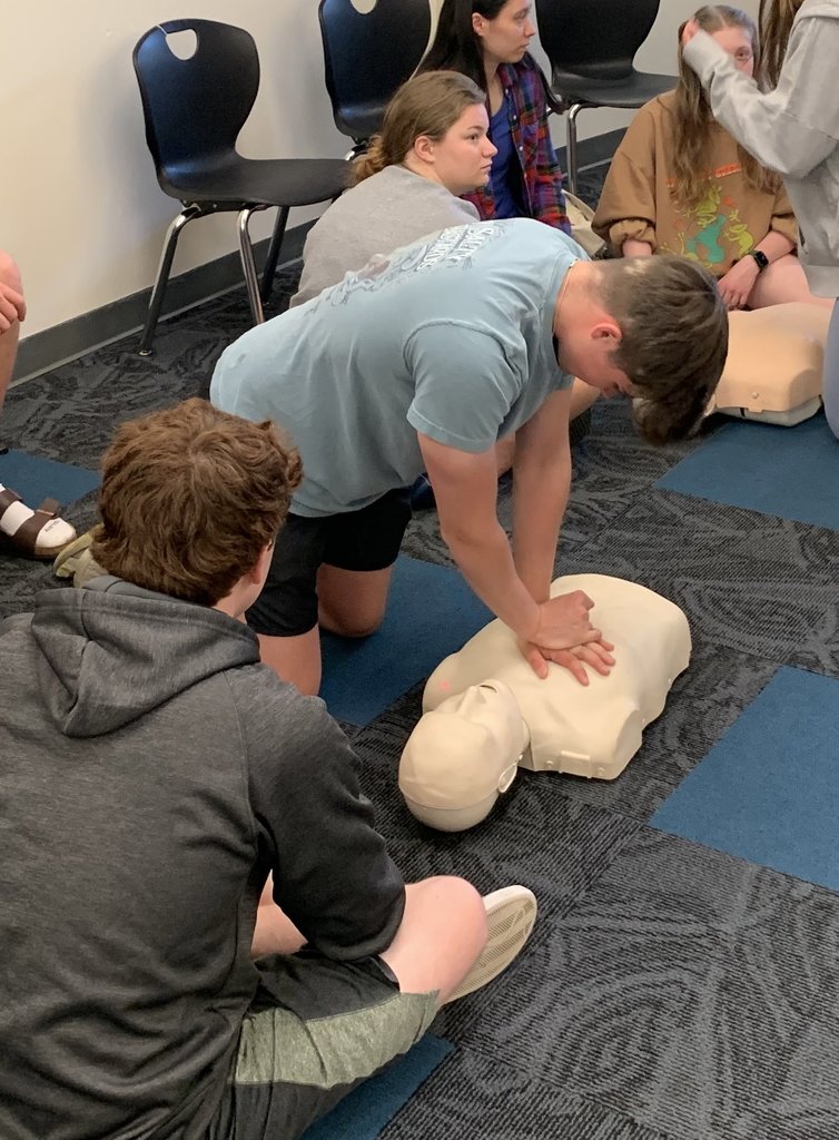 Student practicing CPR